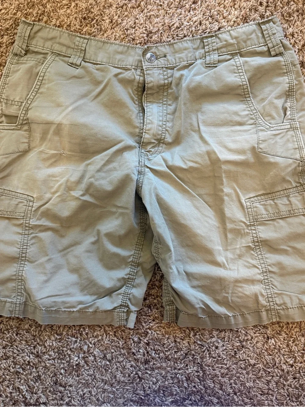 Men's Cargo Shorts in Light Olive Green - Casual Summer Shorts